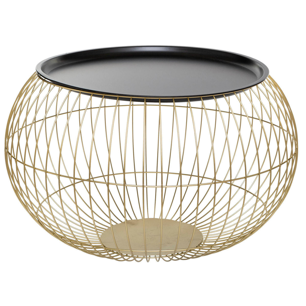 KAFFEETISCH 2er-SET rund, Gold, Schwarz - Goldfarben, Metall (66.5/66.5/42.5cm) - Atmosphera Createur d´interieur