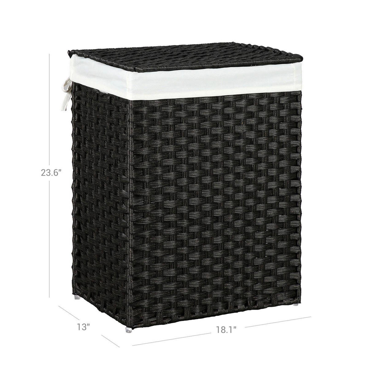 WÄSCHEKORB AUS POLYRATTAN - Schwarz, Kunststoff (33/60/46cm) - Hansiro