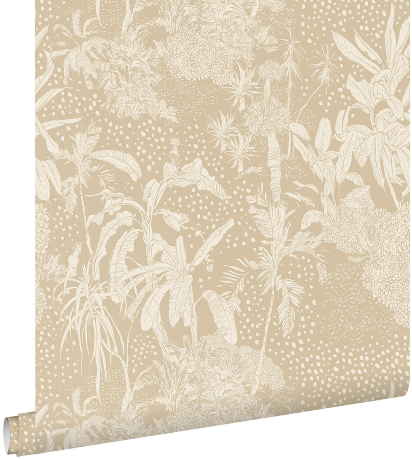 TAPETE tropische Blätter 50 x 900 cm - Beige, Papier (50/900cm) - ESTAhome