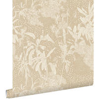 TAPETE tropische Blätter 50 x 900 cm - Beige, Papier (50/900cm) - ESTAhome