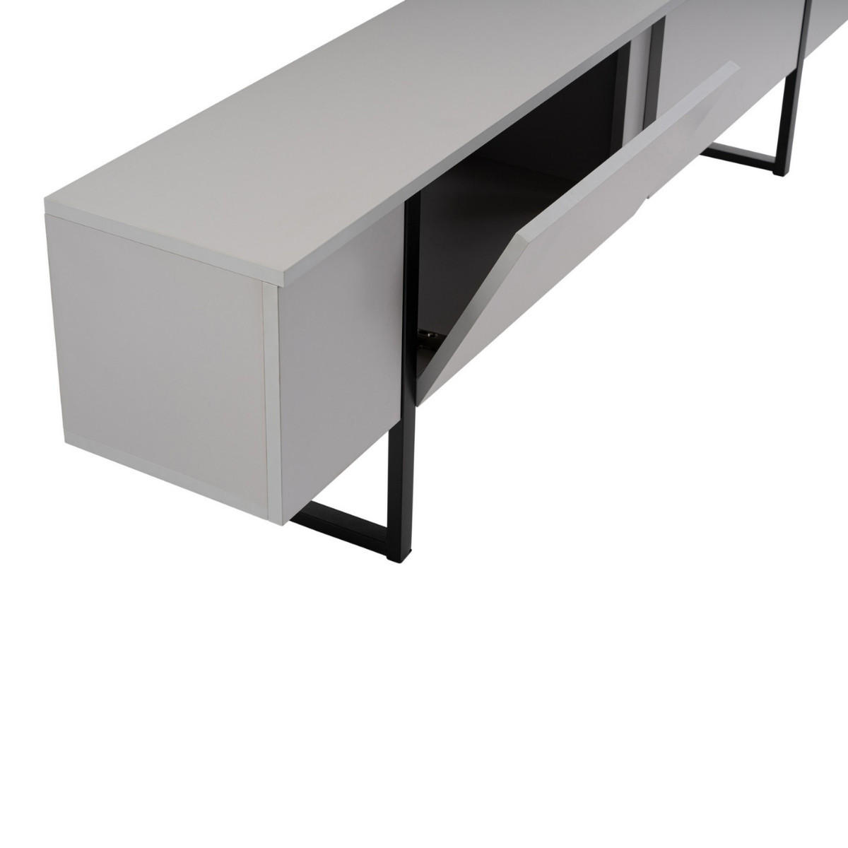 TV-MÖBEL mit 2 klapptüren - serenity 180/29,5/50 cm - Dunkelgrau, Holzwerkstoff (29.5/50/188cm) - Calicosy