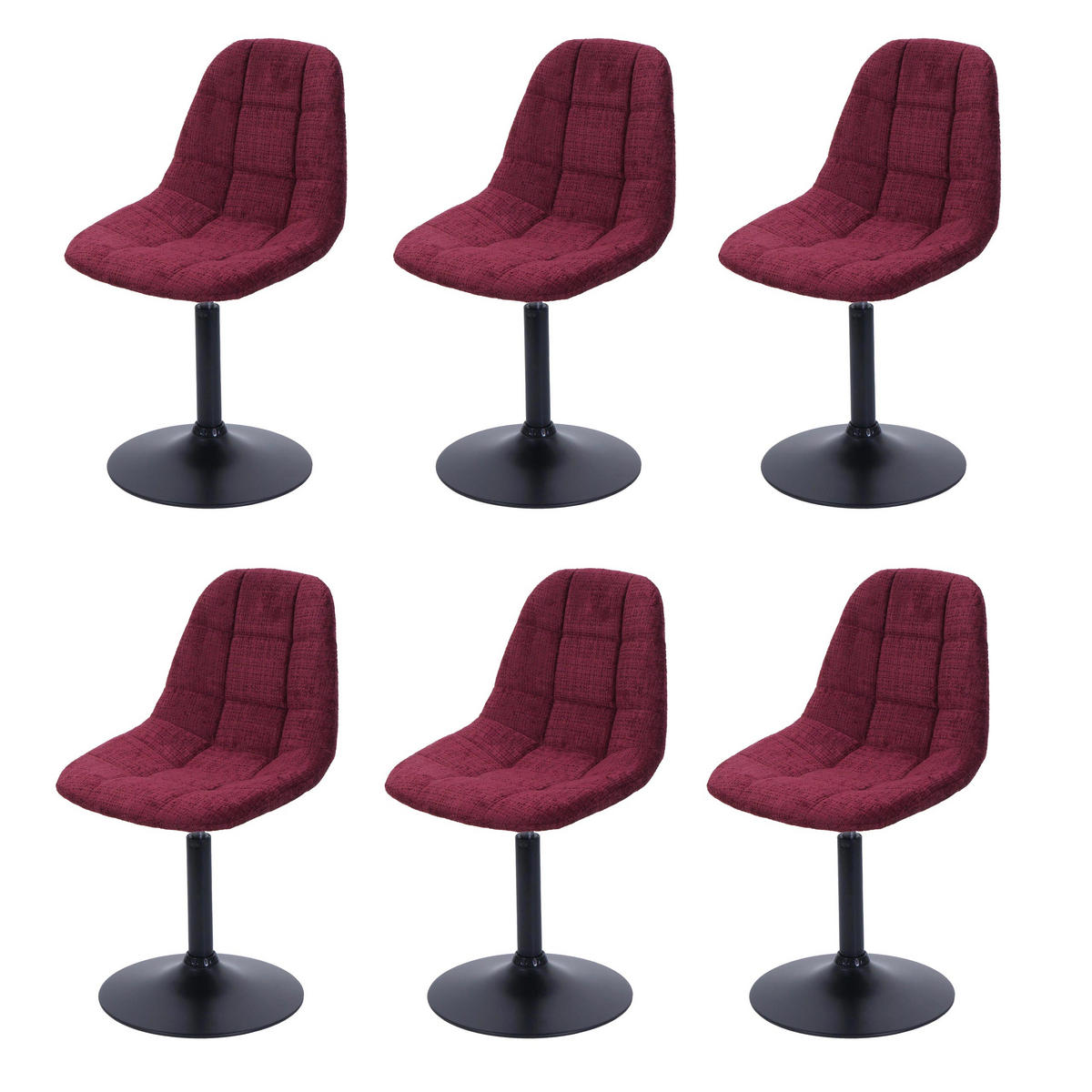 ESSZIMMERSTUHL Bordeaux 6er-Set - Bordeaux, Textil (47/83/43cm) - MCW