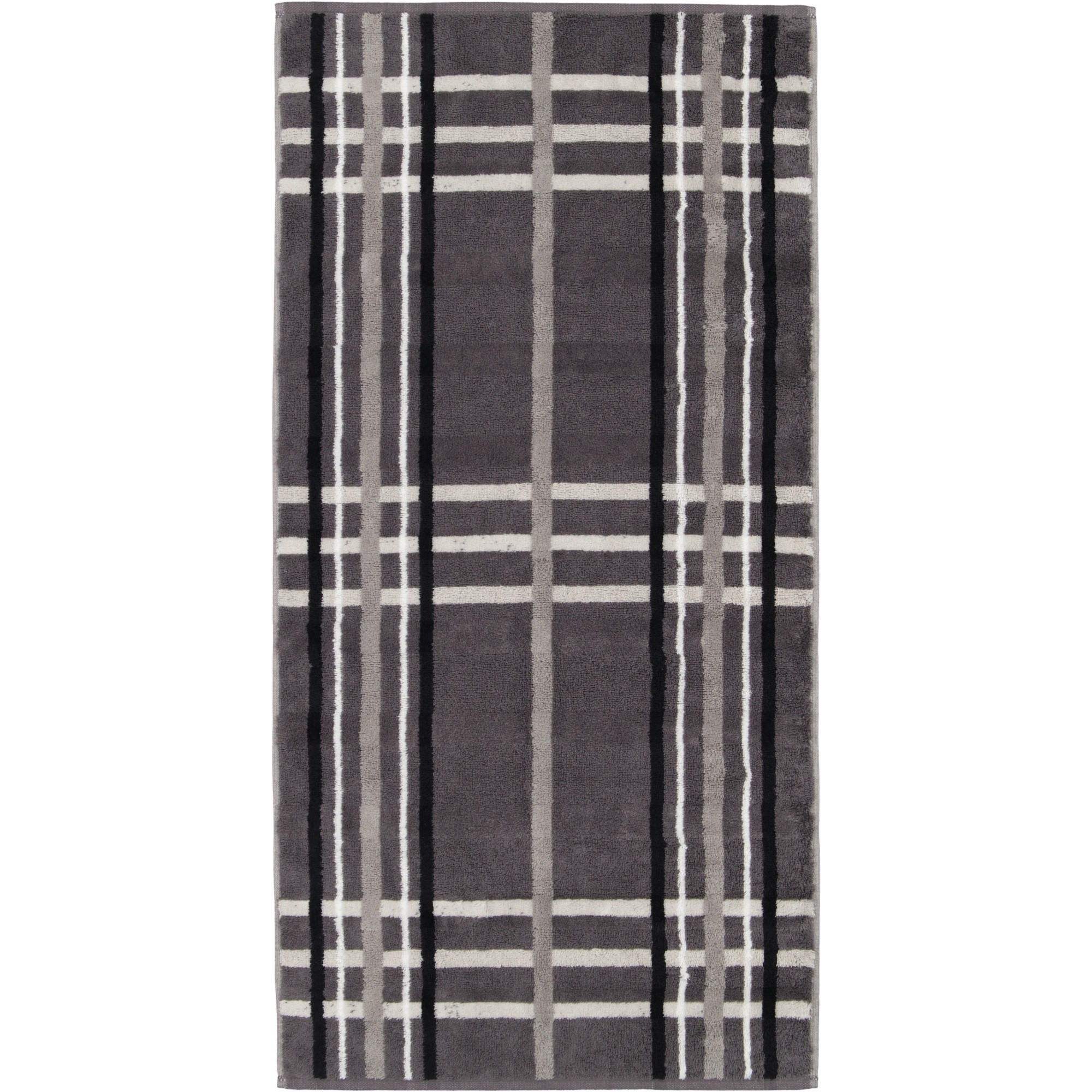 HANDTUCH NOBLESSE CHECK 1089 ANTHRAZIT - 77 - Grau, Textil (50/100cm) - Cawoe