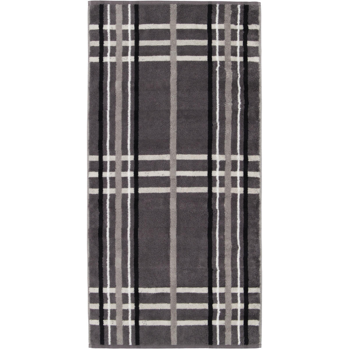 HANDTUCH NOBLESSE CHECK 1089 ANTHRAZIT - 77 - Grau, Textil (50/100cm) - Cawoe