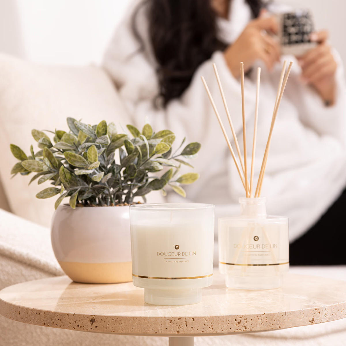 DUFTKERZE Ilea 225 g - Weiß, Glas (9/10cm) - Atmosphera Createur d´interieur