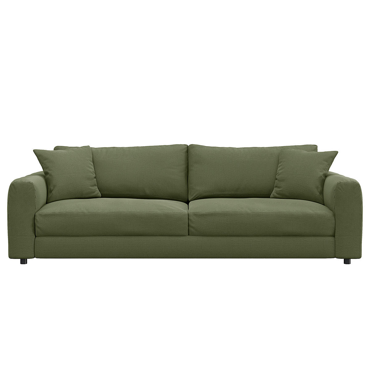 3-SITZER SOFA - Schwarz/Grün, Holz/Kunststoff (238/79/106cm) - home24
