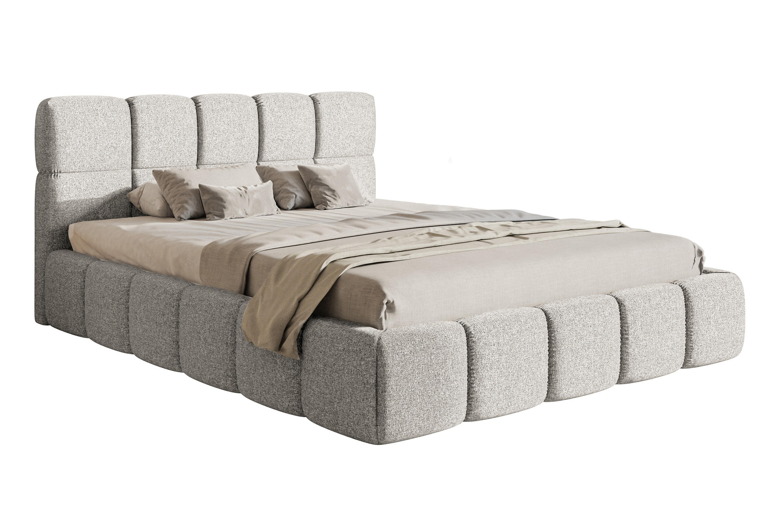 POLSTERBETT Cloudy Hellgrau Chenille 180 cm - Hellgrau, Textil (180/200cm) - Selsey