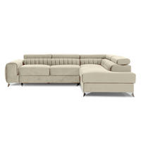 ECKSOFA Laurence mit Schlaffunktion & Bettkasten – 278 x 205 cm, verstellbare Kopfstützen - Beige, Kunststoff (278/205cm) - Wohnideebilder