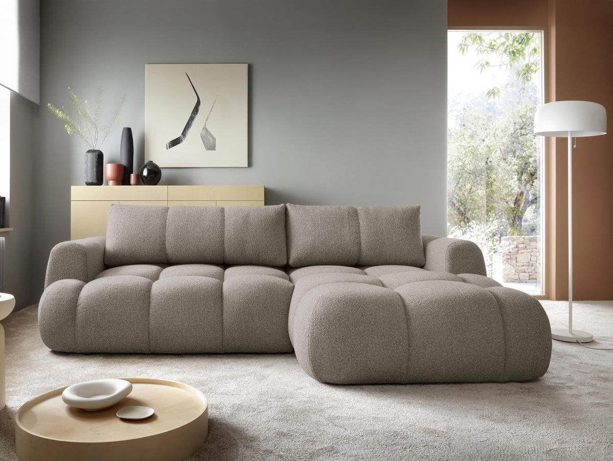 ECKSOFA Mitto, Seite: Rechts - Hellbraun/Schwarz, Holz/Kunststoff (270/173cm) - MIRJAN24