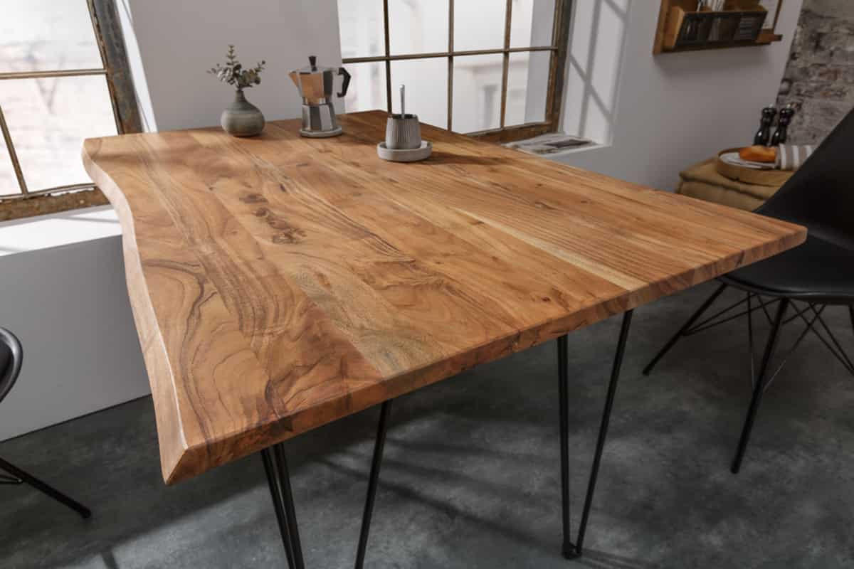 ESSTISCH MAMMUT Wildakazie 120cm - Schwarz/Braun, Holz/Metall (80/120/76cm) - riess-ambiente