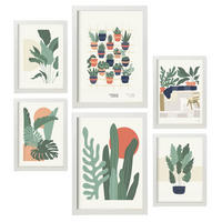 POSTER Set Mit 6 Minimalistischen In Pastellfarben Wüstenpflanzen Drucke Von Landschaften Und Natur Für Innenarchitektur A3 & A4 Weißer Rahmen - Weiß, Papier (29/3cm) - Nacnic