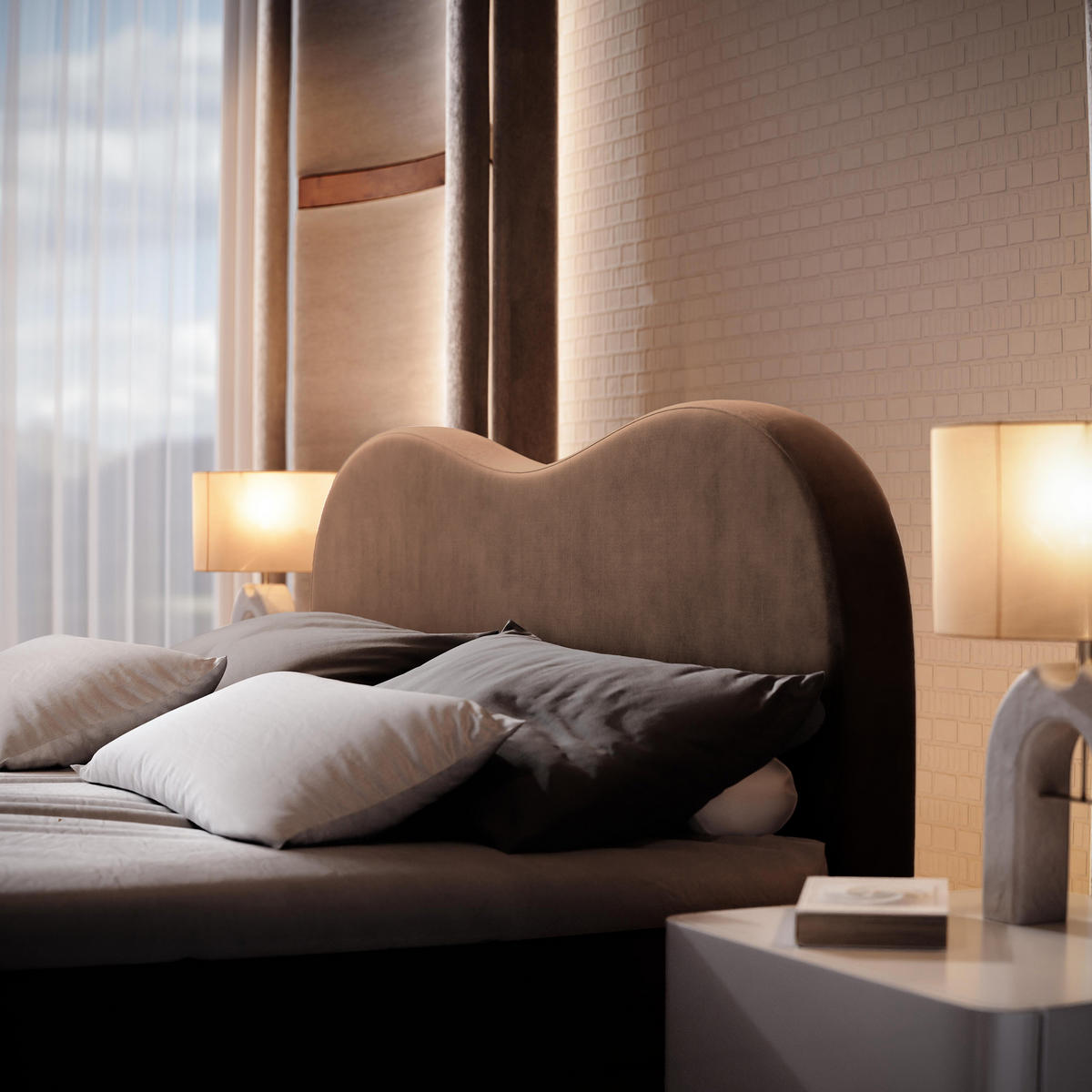 BOXBETT FLUVIA M 180x200 cm mit Matratze und Topper - Braun - Braun, Holz (180/200cm) - MASSENO