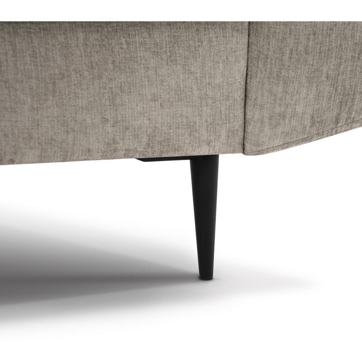 SOFA Venezia 3-Sitzer mit Metallbeinen, beige, 233 cm - Beige/Schwarz, Holzwerkstoff/Metall (223/85/94cm) - Beautysofa
