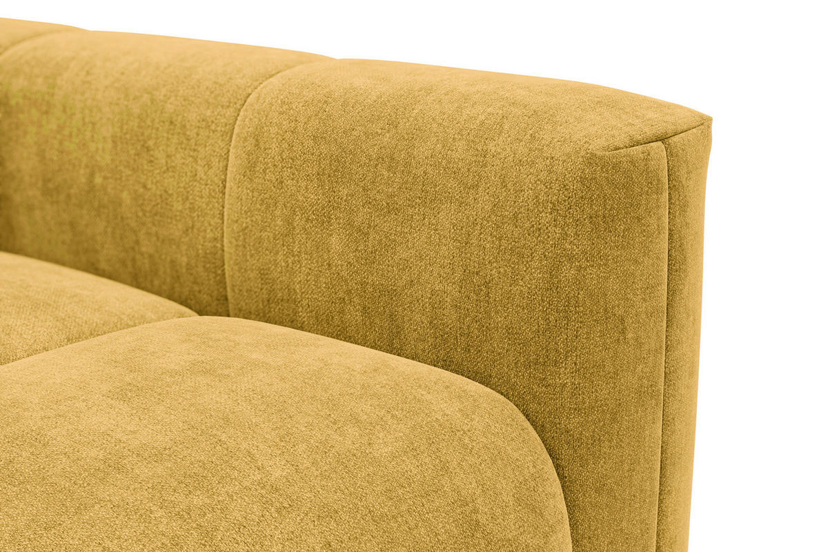 ECKSOFA VERONA 3-Sitzer links, Gelb - Gelb/Schwarz, Holz/Textil (224/173cm) - Courtois Laville