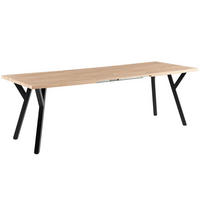 ESSTISCH, Holz - Braun, Holz/Metall (90/240/76cm) - Oviala