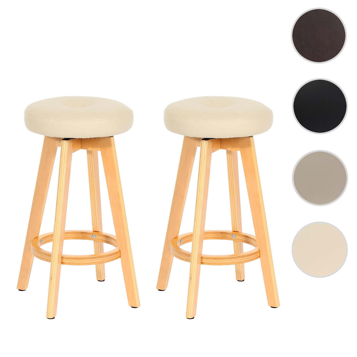 BARHOCKER Cremeweiß 2er-Set - Weiß, Holz (45/67/45cm) - MCW