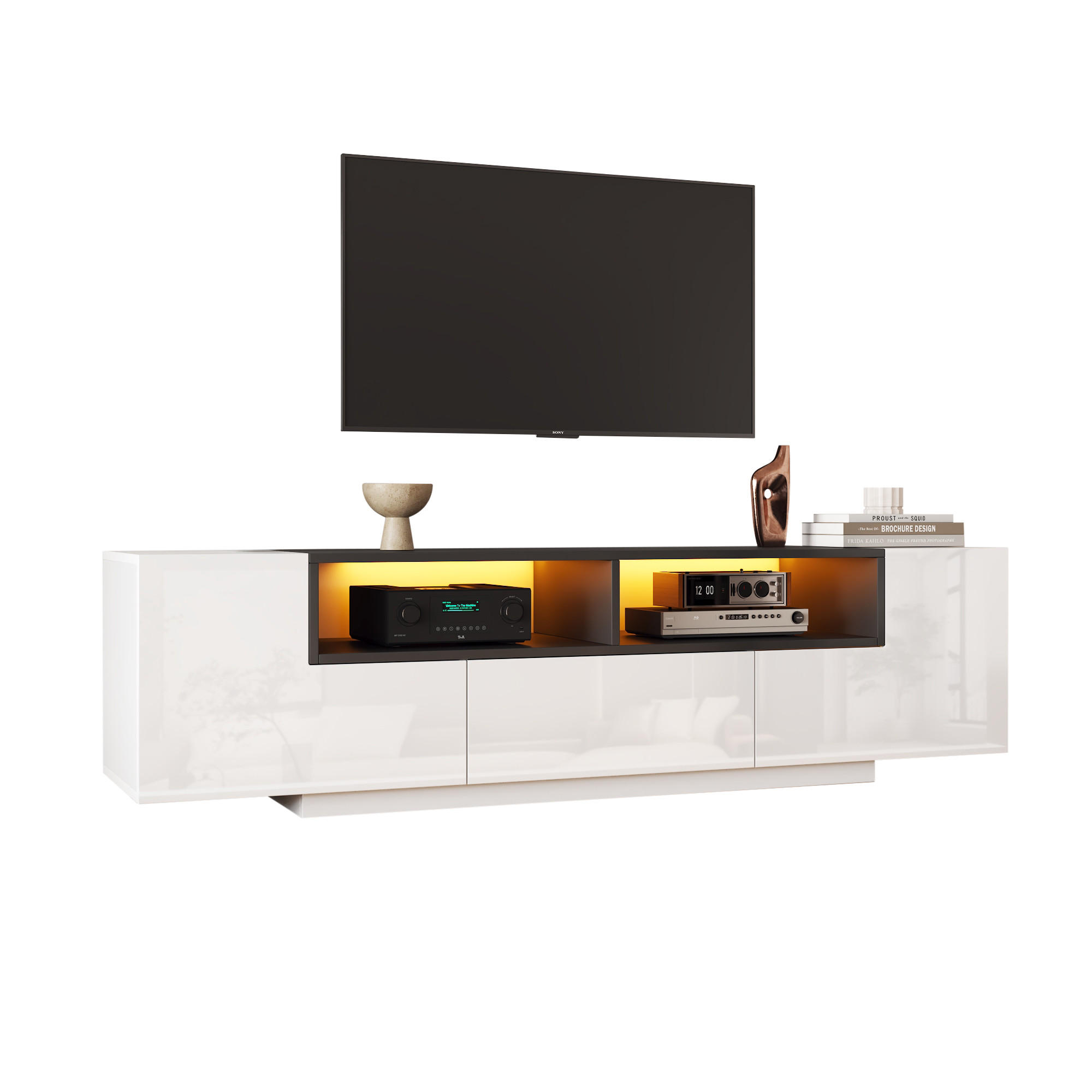 Beauniv Tv-Element Weiß 40x48x180 cm