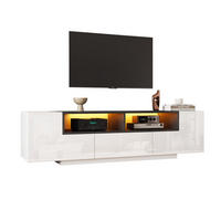 TV-ELEMENT mit LED und Schublade 180 x 40 x 48 cm Weiß Hochglanz - Weiß, Holzwerkstoff (40/48/180cm) - Beauniv