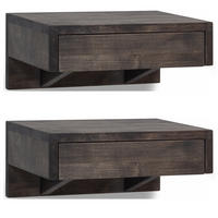 NACHTTISCH Bo 2er Set, schwarze Birke, 30/40/18 cm - Schwarz, Holz (40/18/30cm) - WOODEK