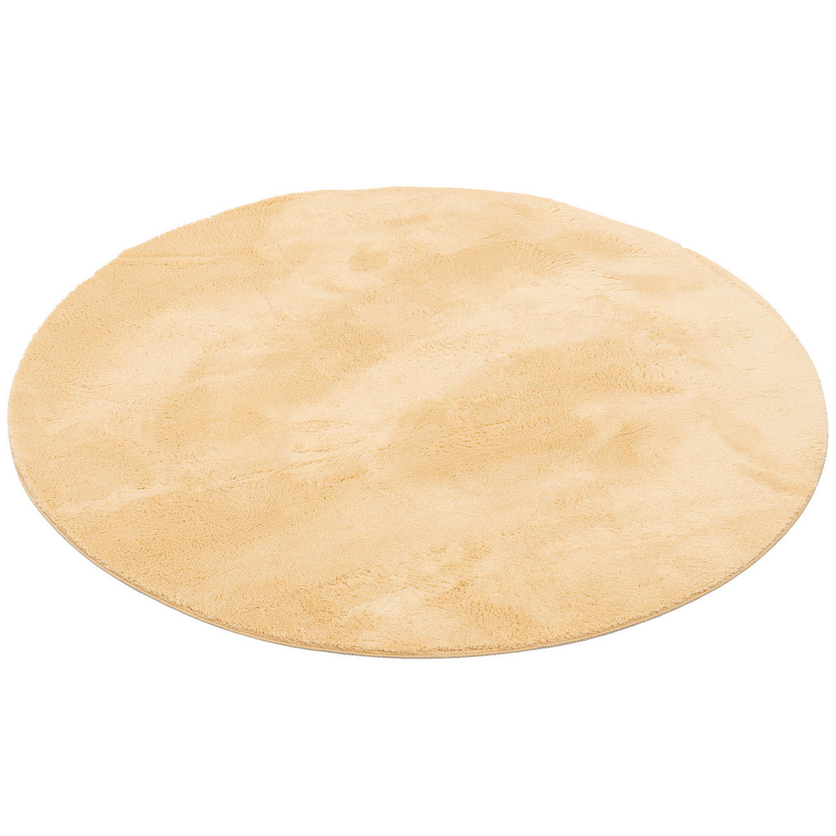 FELLTEPPICH SUPER SOFT PEARL RUND - Gelb, Textil (160/160cm) - Pergamon
