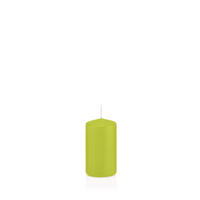 STUMPENKERZEN Apfelgrün Ø 38 x 60 mm, 24 Stück - Apfelbaumfarben, Paraffin (4/6cm) - Wiedemann Kerzen