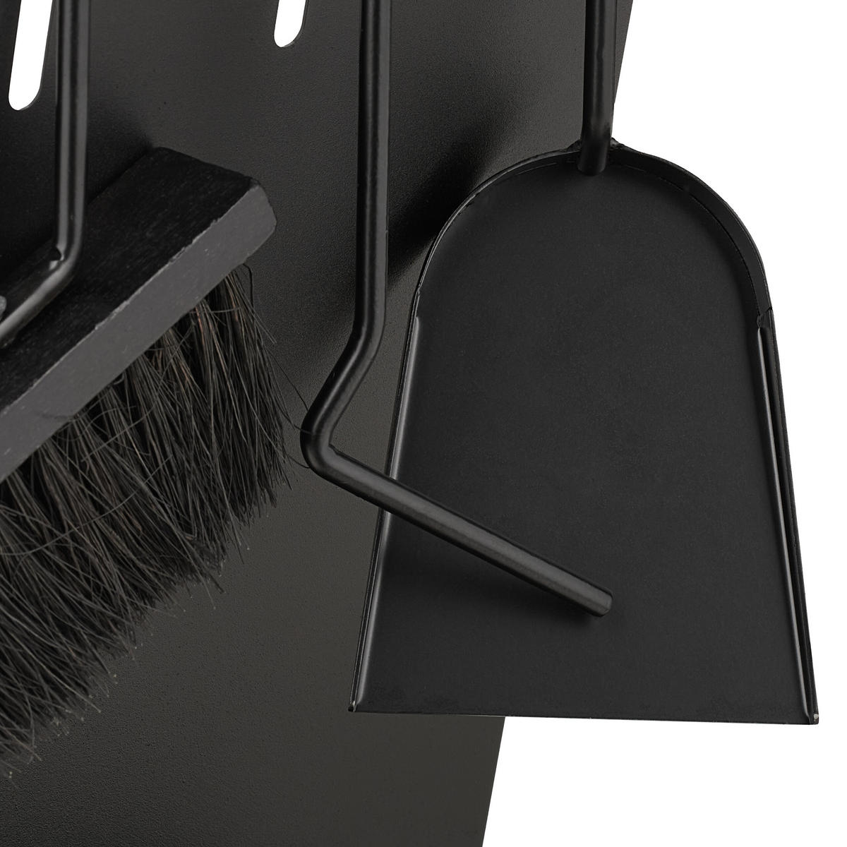 4-TLG.KAMINBESTECK-SET - Schwarz, Metall (23/72/17cm) - Relaxdays