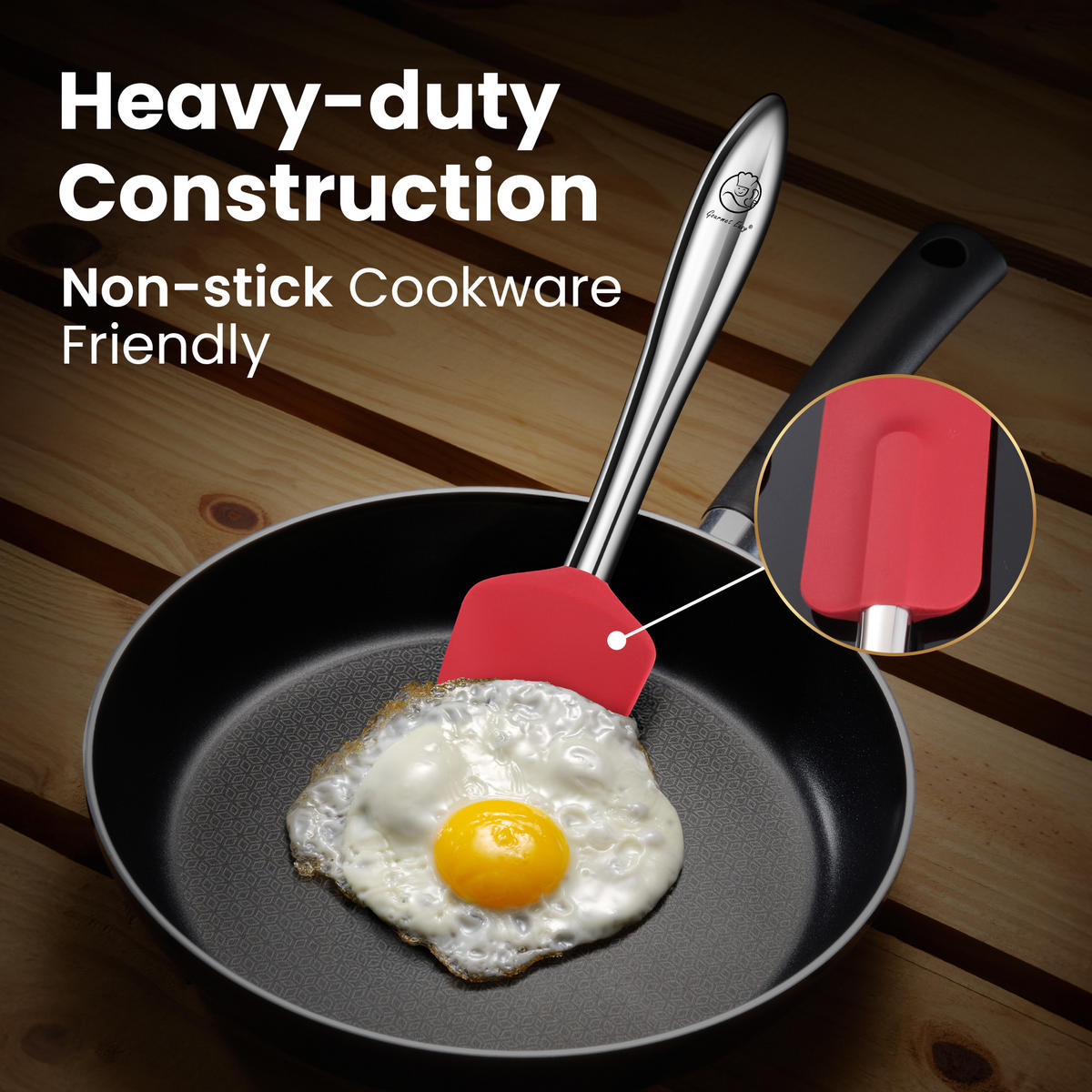 KÜCHENHELFER Set,Küchenhelfer-Set, Rot, 5-teilig: Silikon-Spatel mit Edelstahl-Griffen - Rot, Metall - Gourmet Easy