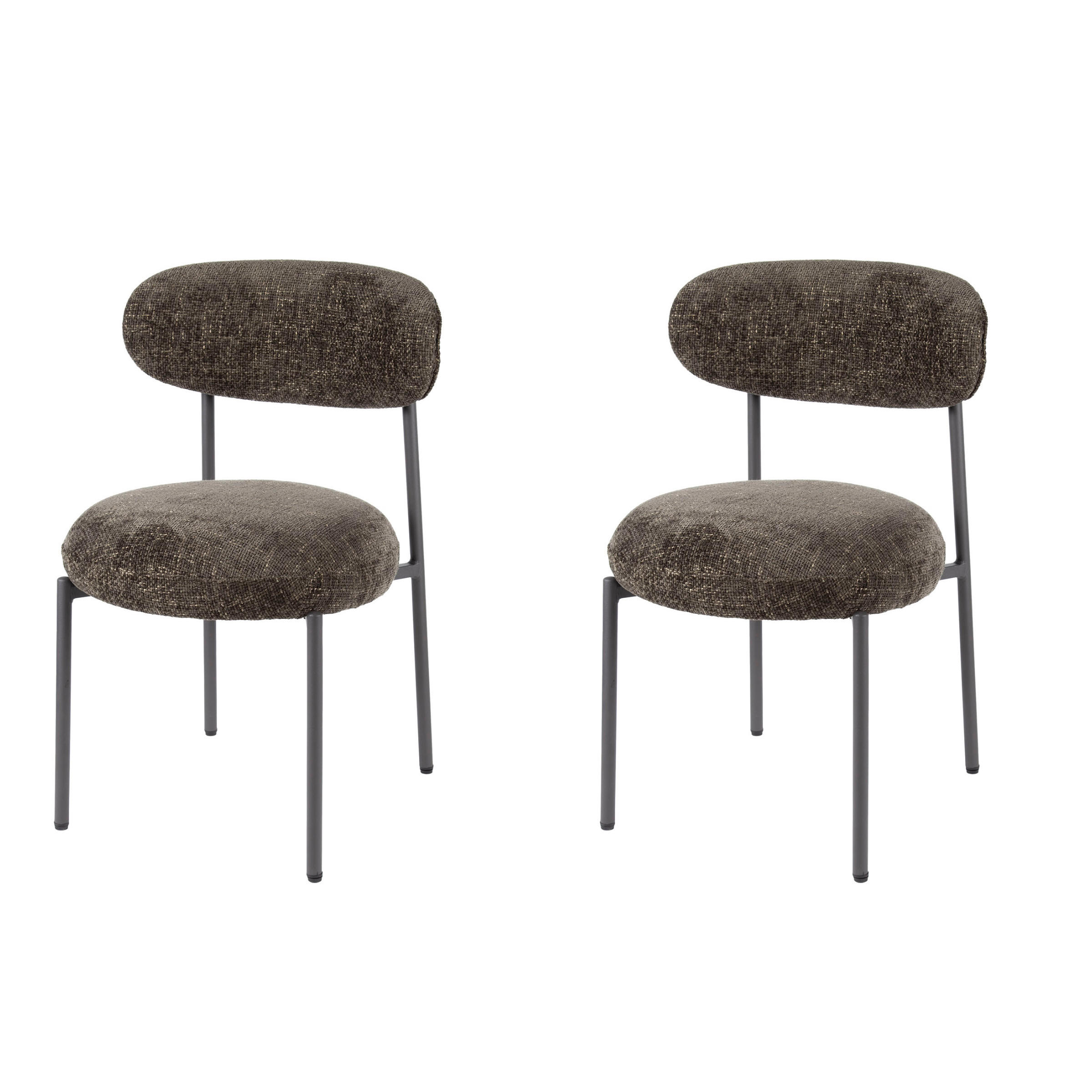 ESSZIMMERSTUHL Rund Braun 57/52/ 52 cm 2er-Set - Braun, Textil (52/52/57cm) - Hoyz Collection