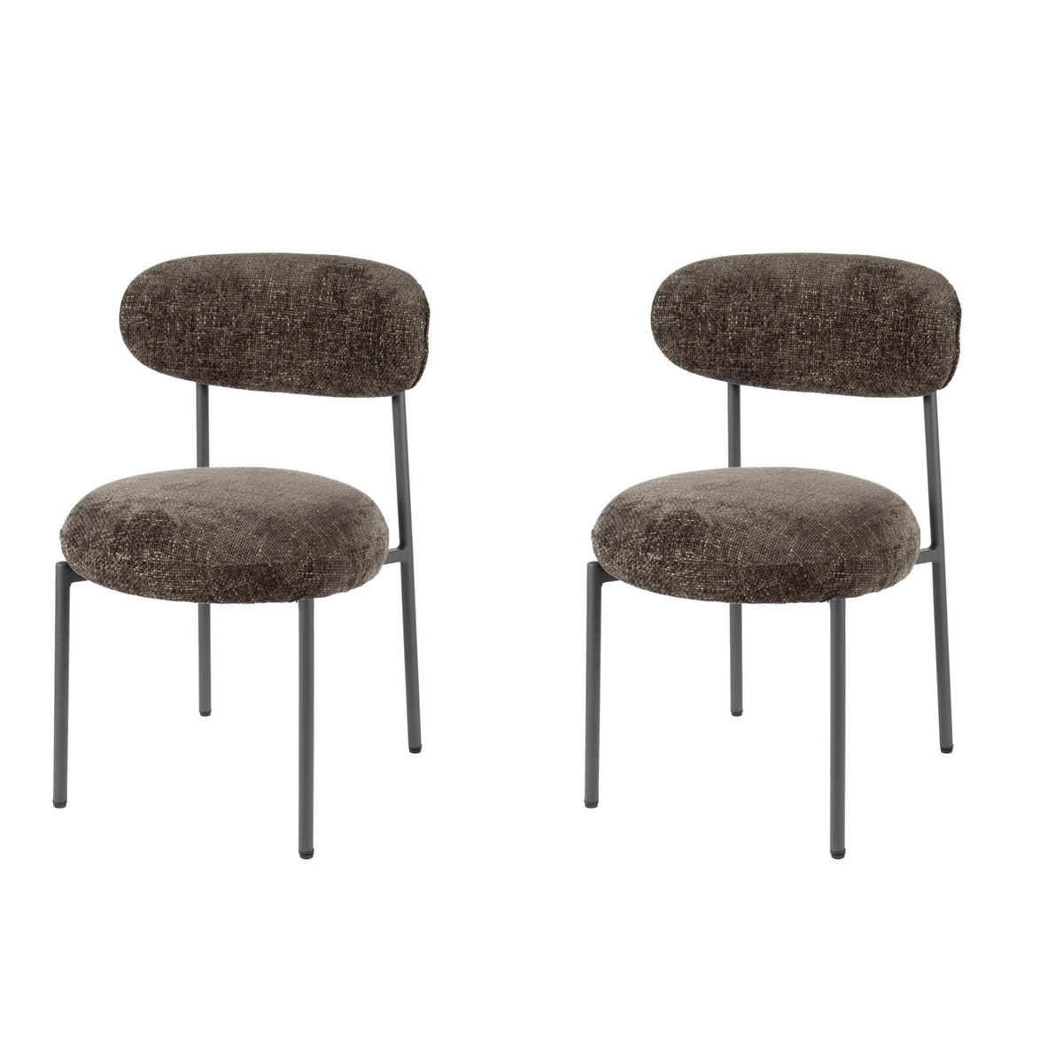 ESSZIMMERSTUHL Rund Braun 57/52/ 52 cm 2er-Set - Braun, Textil (52/52/57cm) - Hoyz Collection