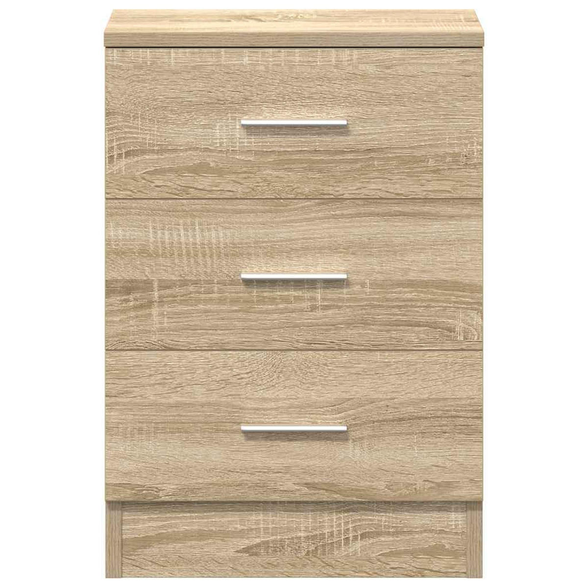 NACHTTISCH mit 3 Schubladen 38/35/56 cm aus Holzwerkstoff in Sonoma-Eiche Dekor - Sonoma Eiche, Holz (38/56/35cm) - vidaXL
