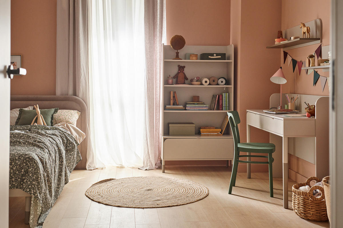 JUGENDBETT CATTA, Bett mit Gestell , Creme/beige - Beige/Creme, Holz (90/200cm) - KONSIMO®