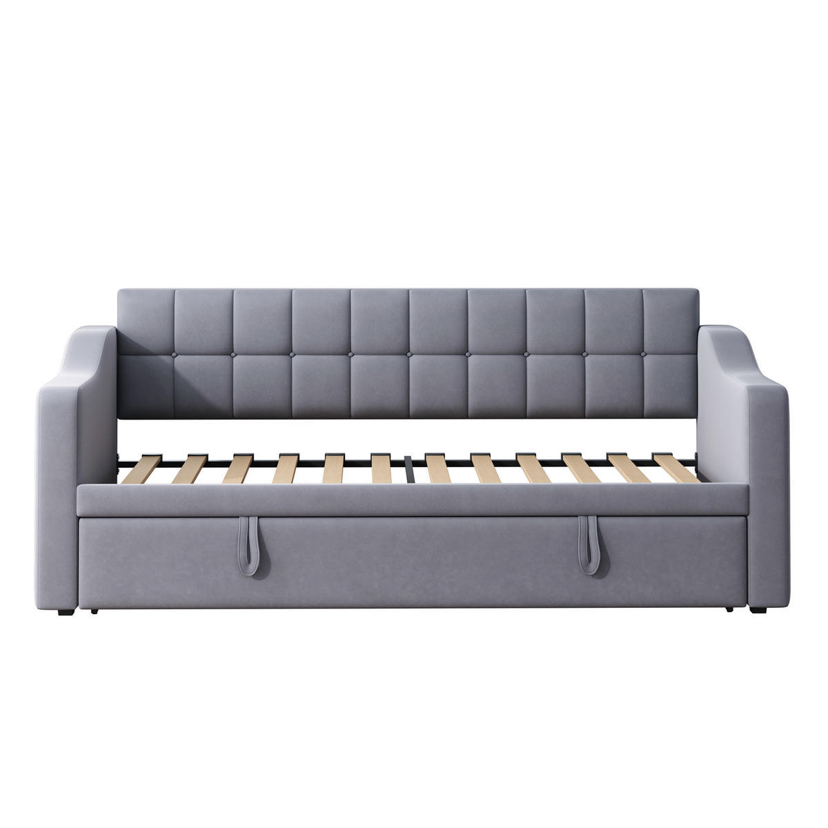 AUSZIEHBETT 90/180/190 cm DE-01999, in Grau - Grau, Metall (90/190cm) - ComfortXL