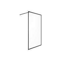 DUSCHTRENNWAND Seitenwand italienische Dusche - 100 x 200 cm - Sicherheitsglas - Schwarz matt - AMBERI - Schwarz, Metall (100/200cm) - Vente-Unique