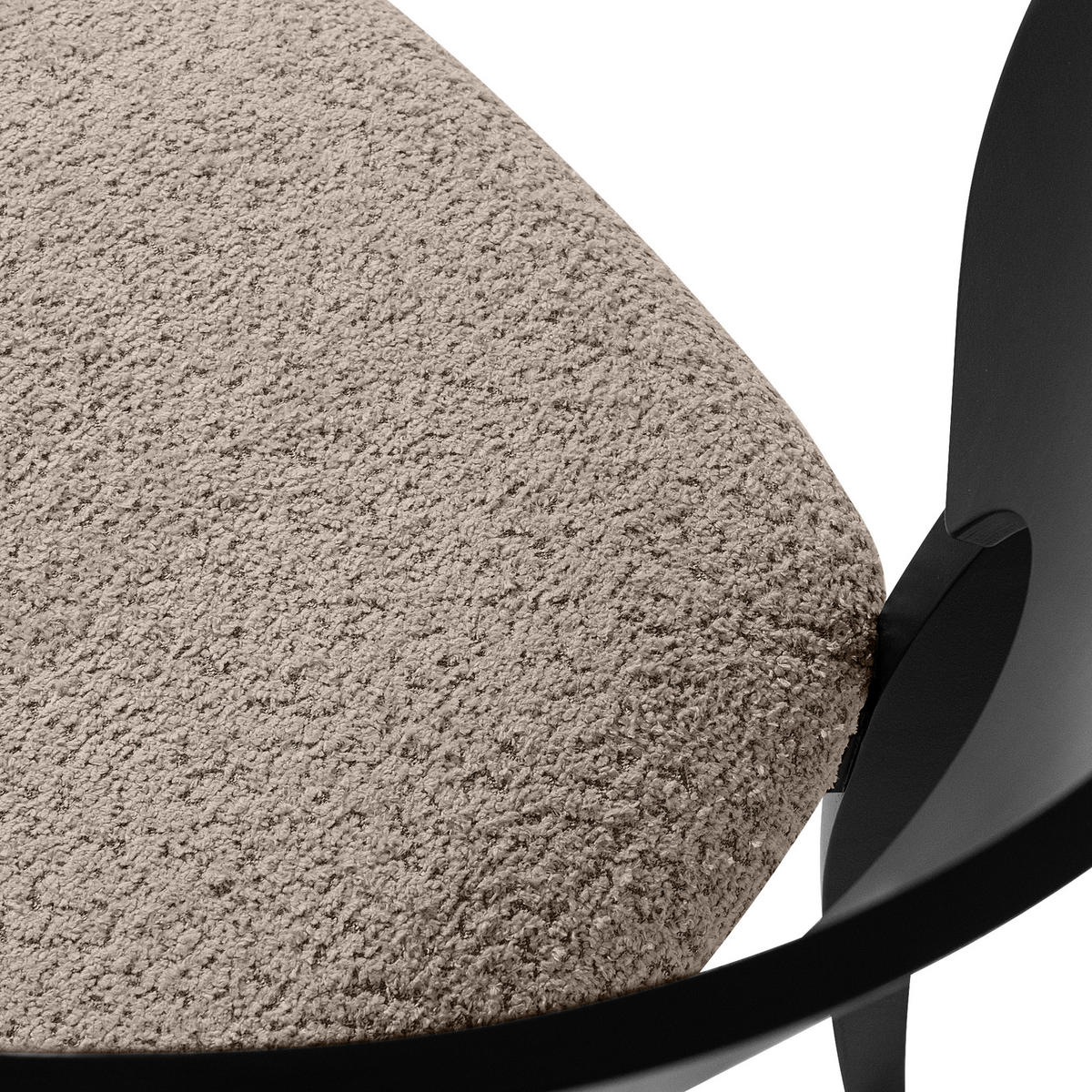 HOLZSTUHL LYCO Esstischstühl 2-er Set, Bouclé - Beige/Schwarz, Holz/Textil (47/80.5/45cm) - KONSIMO®