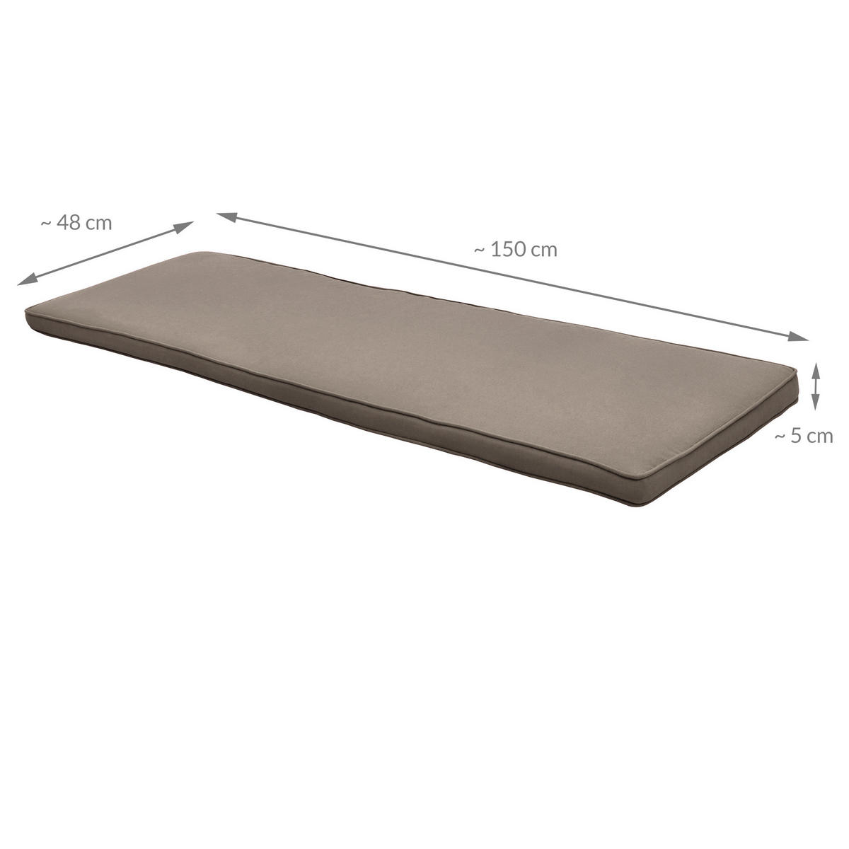 BANKAUFLAGE Loft BK 150x48x5cm Taupe - Taupe, Textil (48/150cm) - Beautissu 