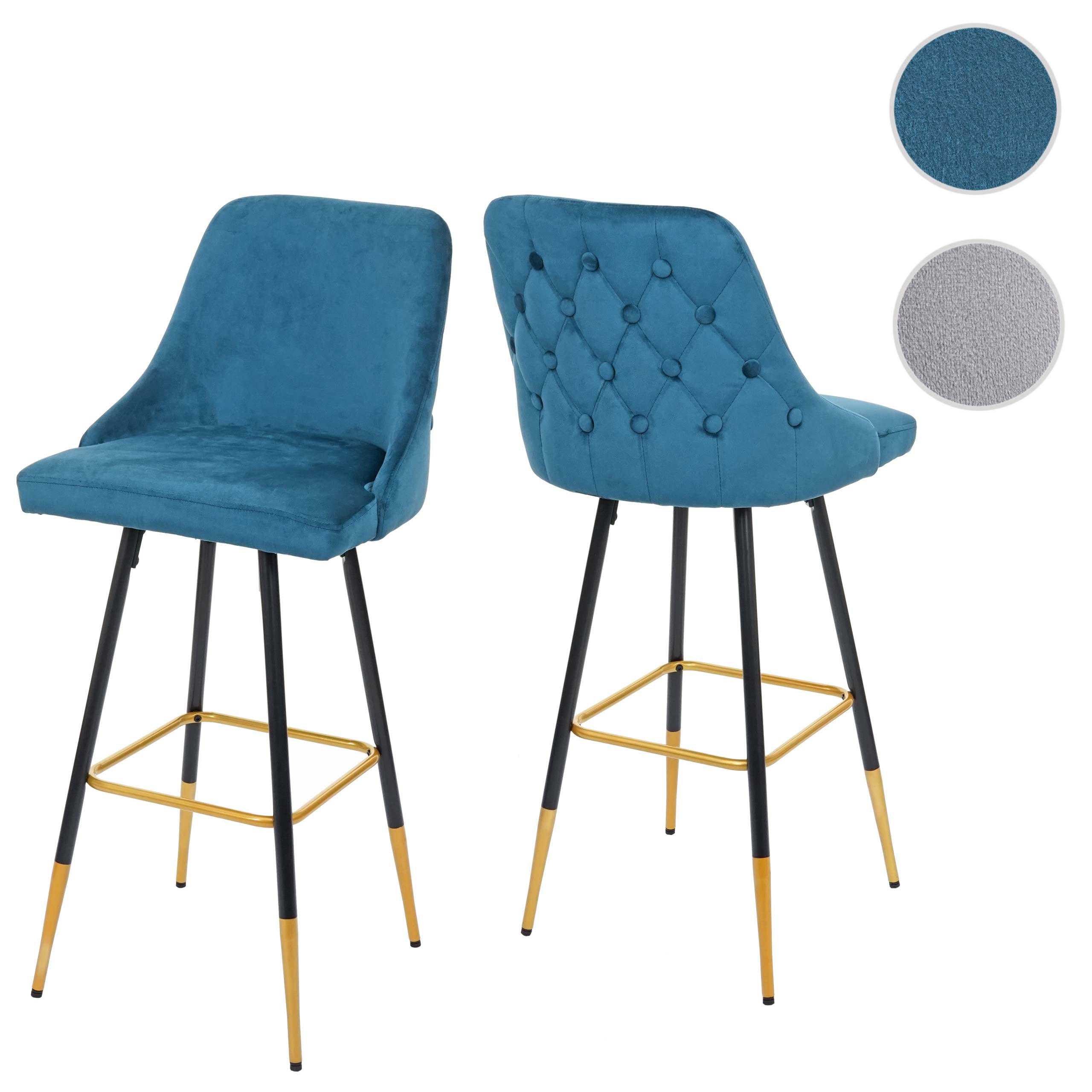 BARHOCKER Petrol 2er-Set - Petrol, Textil (47/110/50cm) - MCW