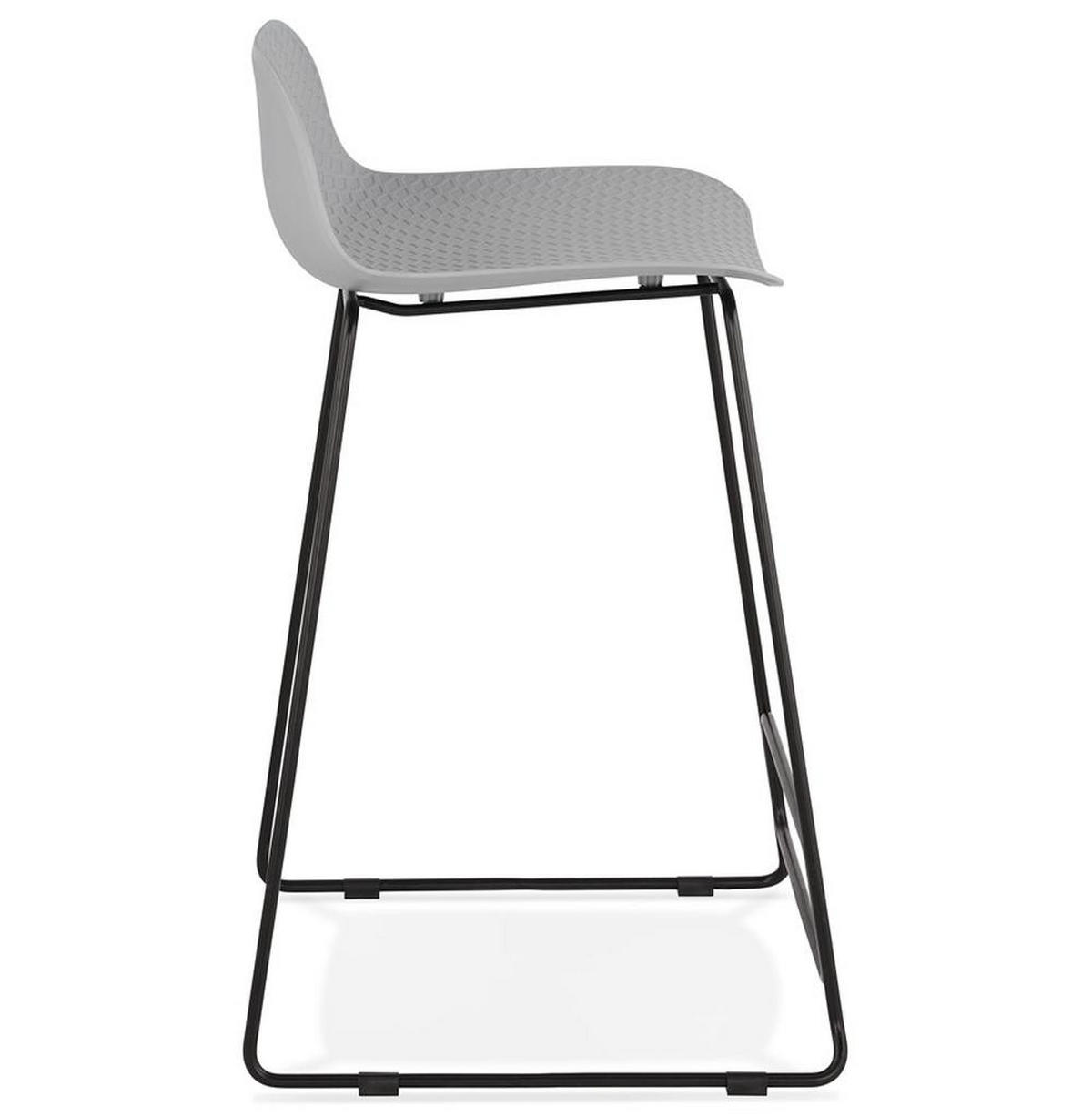 SITZHOCKER Kunststoff Metallgestell Sitzhöhe 66cm Industriedesign JORALI MINI, Grau-Schwarz 48x53x85 cm - Schwarz/Grau, Kunststoff/Metall (48/85/53cm) - KADIMA DESIGN