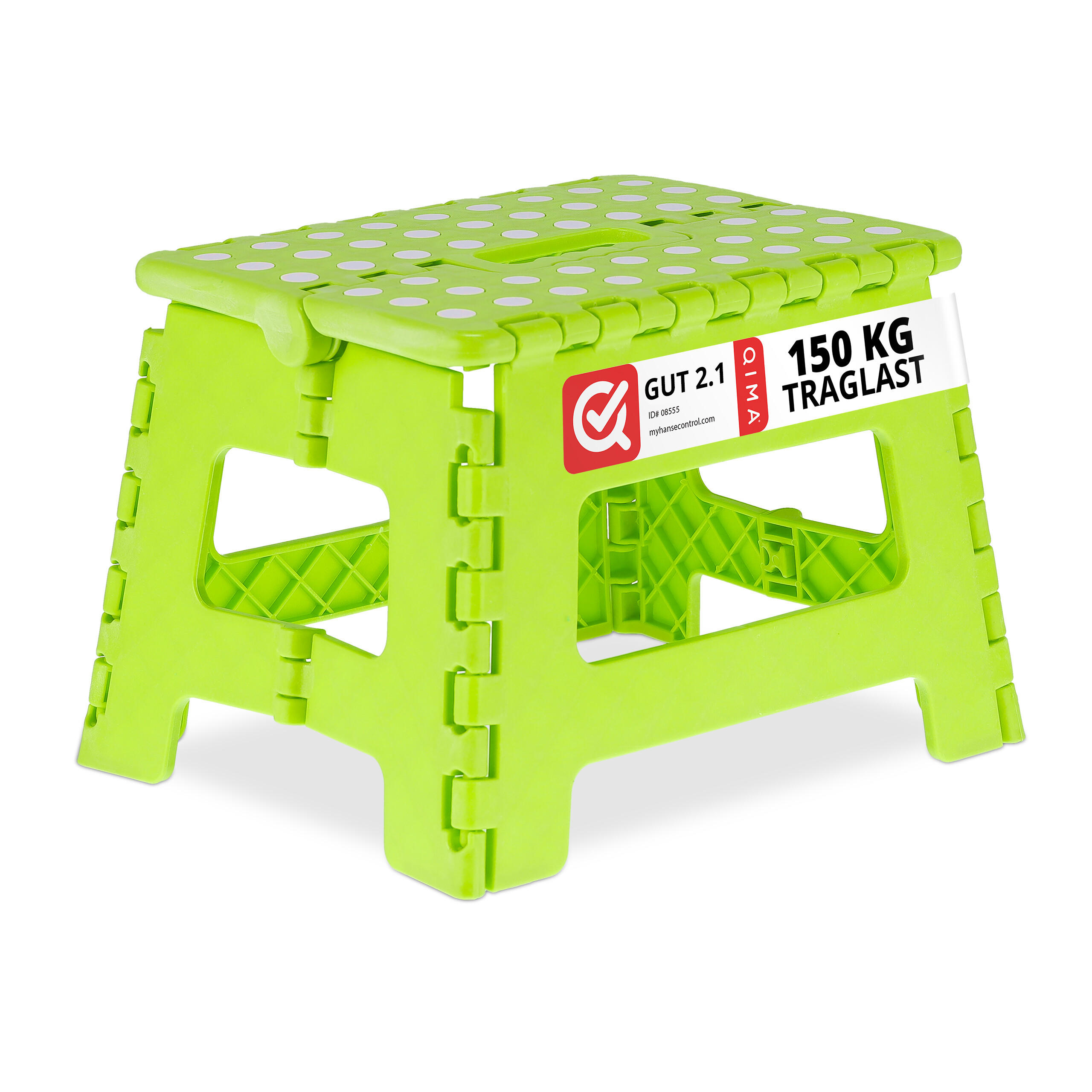 KLAPPHOCKER - Grün, Kunststoff/Textil (35/22/28cm) - Relaxdays