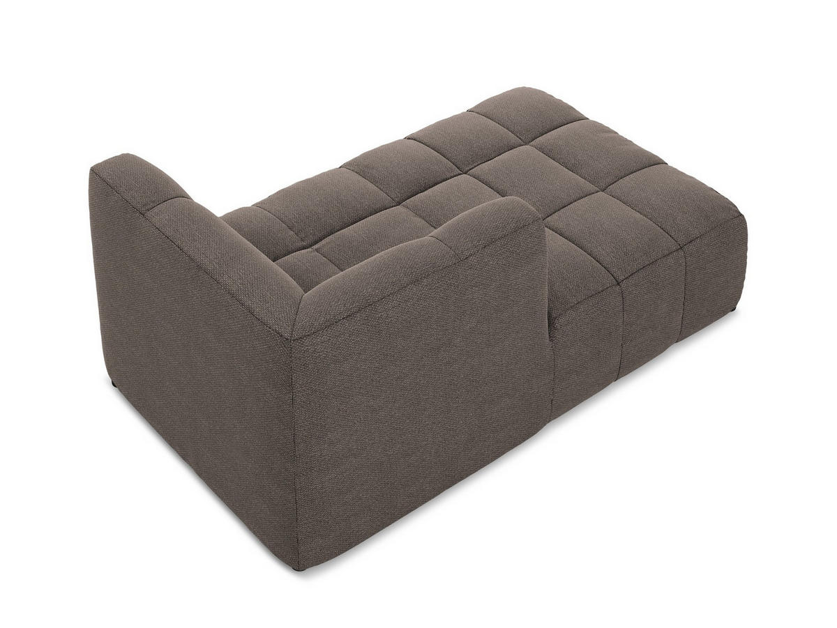 SOFAELEMENT Links Bouclé Stoff Braun - Schwarz/Mokka, Holzwerkstoff/Kunststoff (101/77/175cm) - Makamii