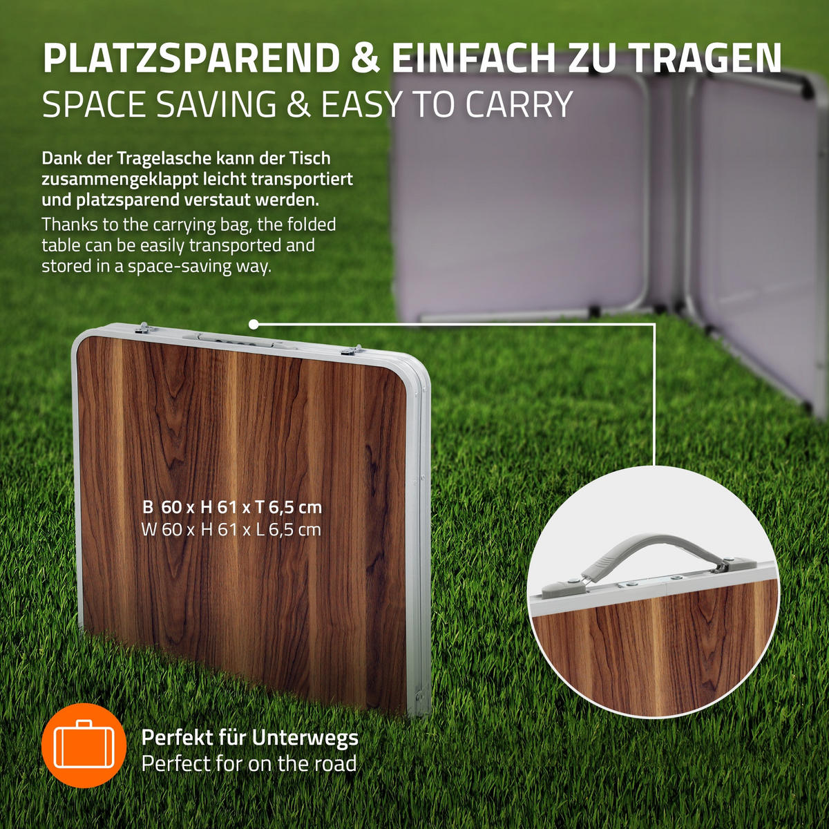 CAMPINGTISCH - Braun, Holzwerkstoff (120/60/70cm) - ECD-Germany