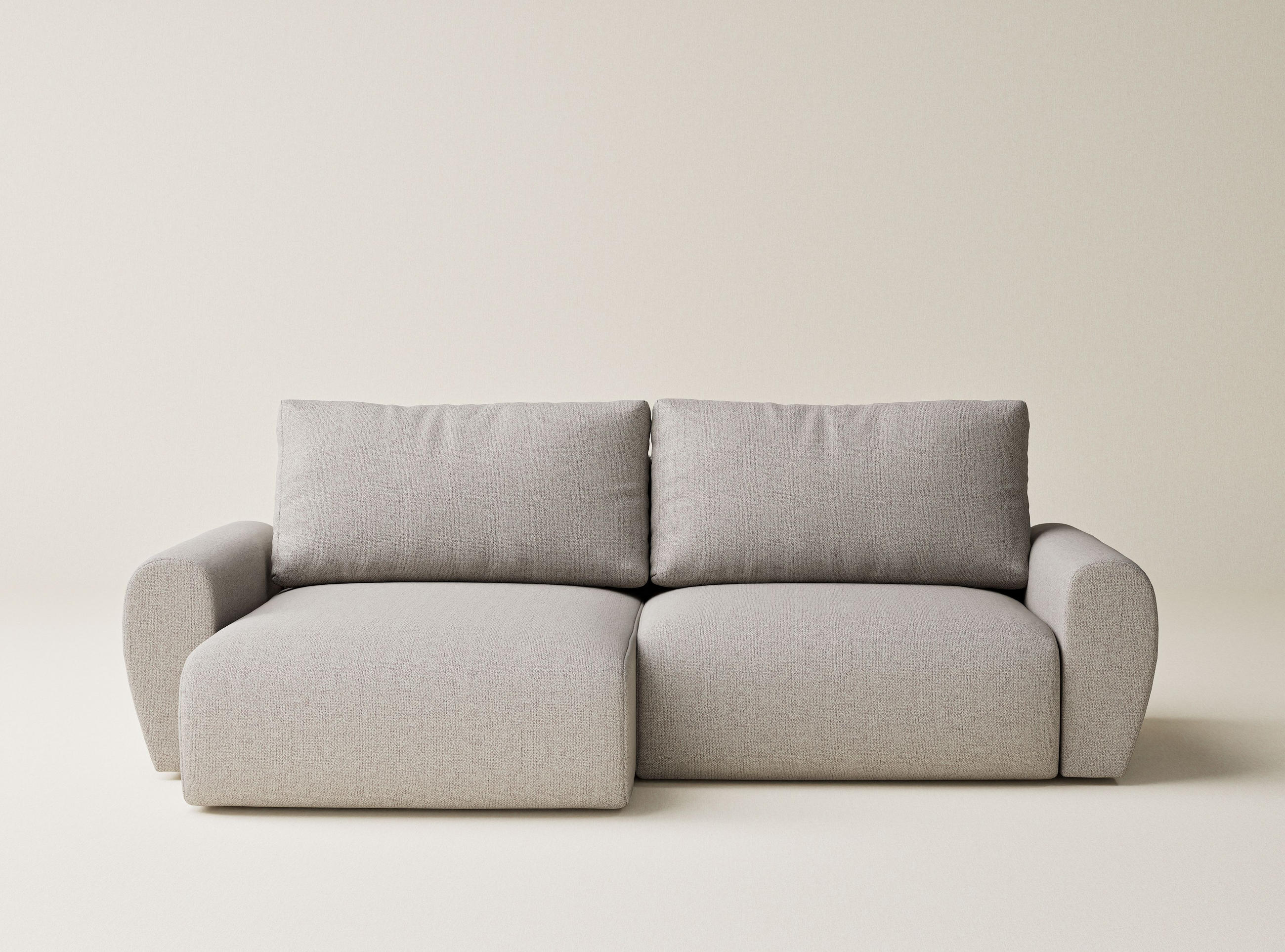 ECKSOFA MIT SCHLAFFUNKTION Numba Beige Webstoff - Beige/Schwarz, Holz/Holzwerkstoff (253/153cm) - Maison de Reve
