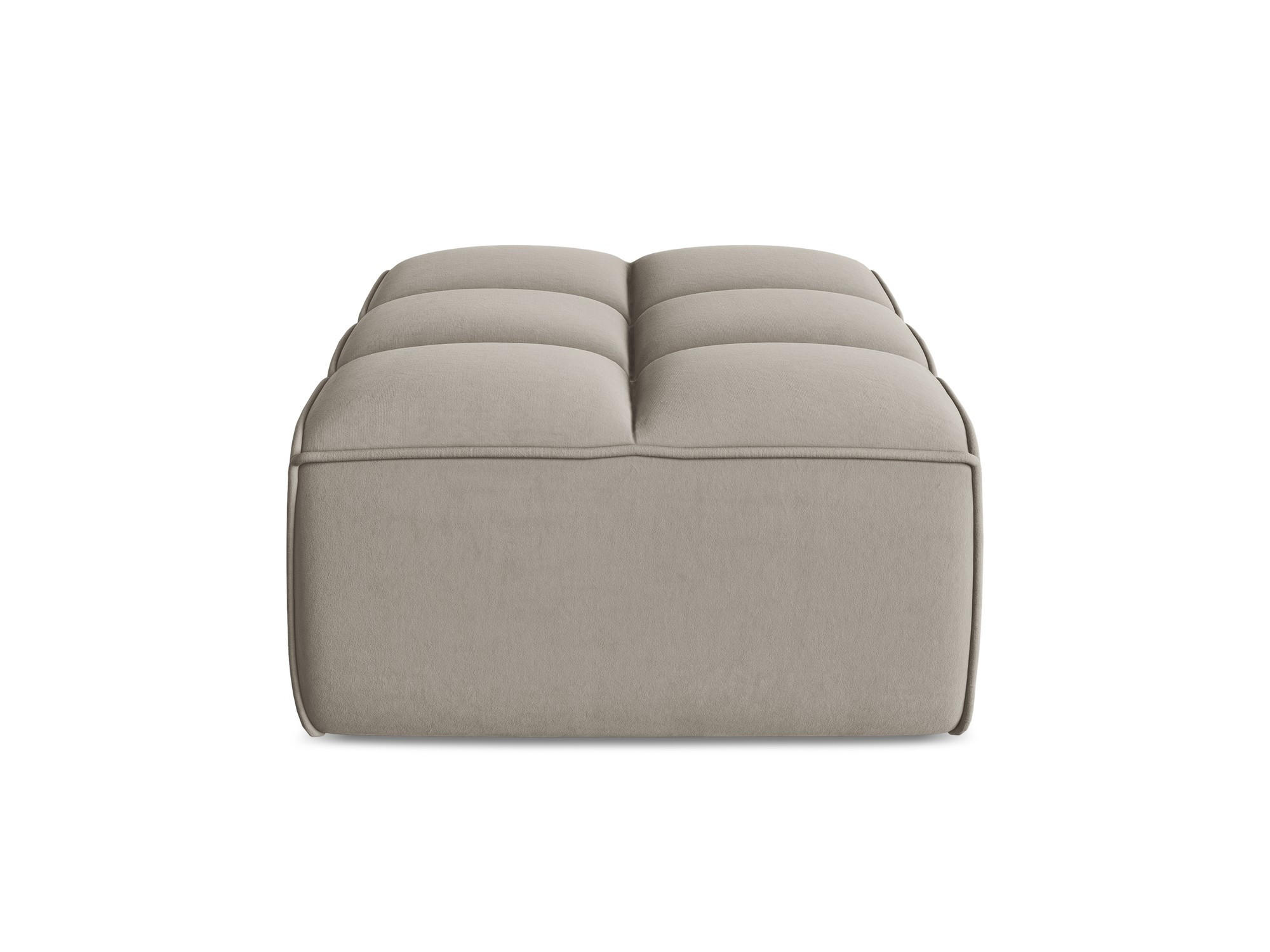 POUF Samt Stoff Grau - Taupe/Schwarz, Kunststoff/Textil (80/43/93cm) - Makamii