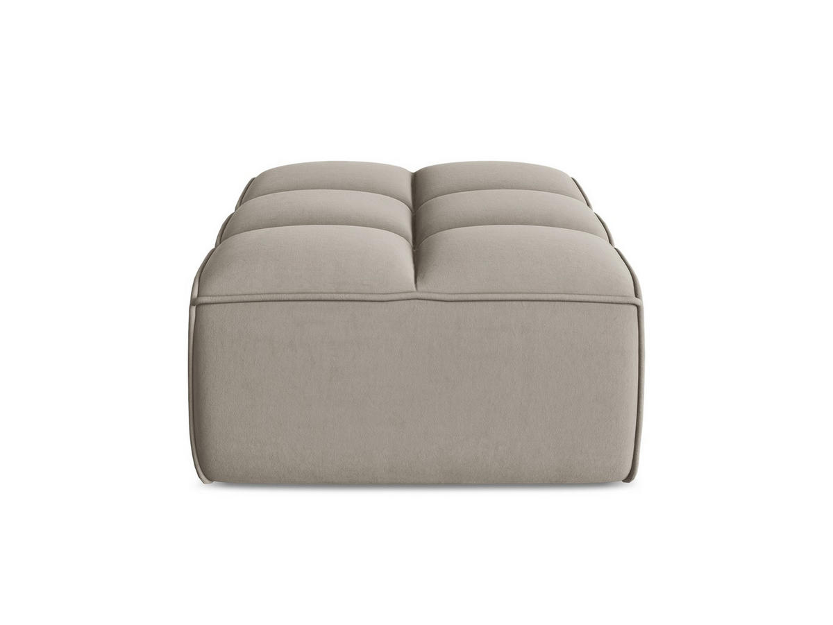 POUF Samt Stoff Grau - Taupe/Schwarz, Kunststoff/Textil (80/43/93cm) - Makamii