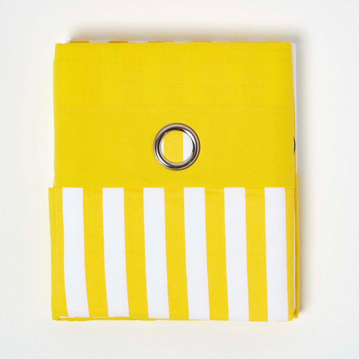 ÖSENVORHANG Streifen blickdicht 2er-Set, 137/182 cm - Gelb, Textil (137/182cm) - Homescapes