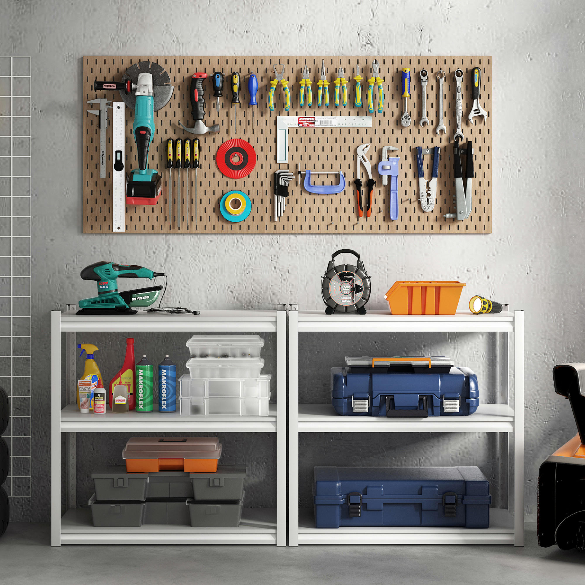 Thumbnail - [en.casa] Schwerlastregal, Weiß, Metall, 90x183x40 cm, Freizeit, Heimwerken, Werkstatt, Schwerlastregale