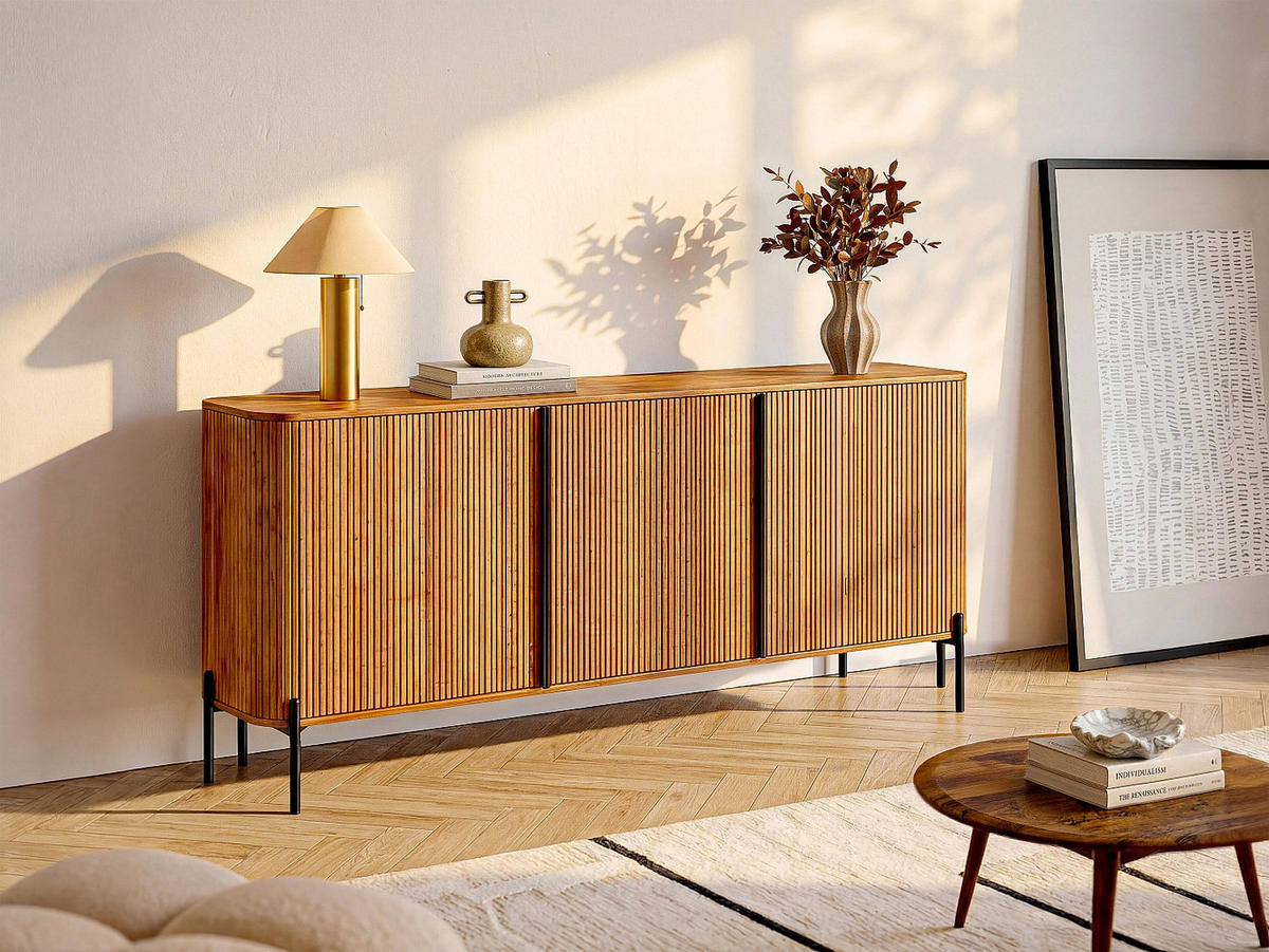 SIDEBOARD - 175.7 cm x 40.1 cm - holz - naturfarben dunkel Balimela - Naturfarben, Holz (175.7/80/40.1cm) - Vente-Unique