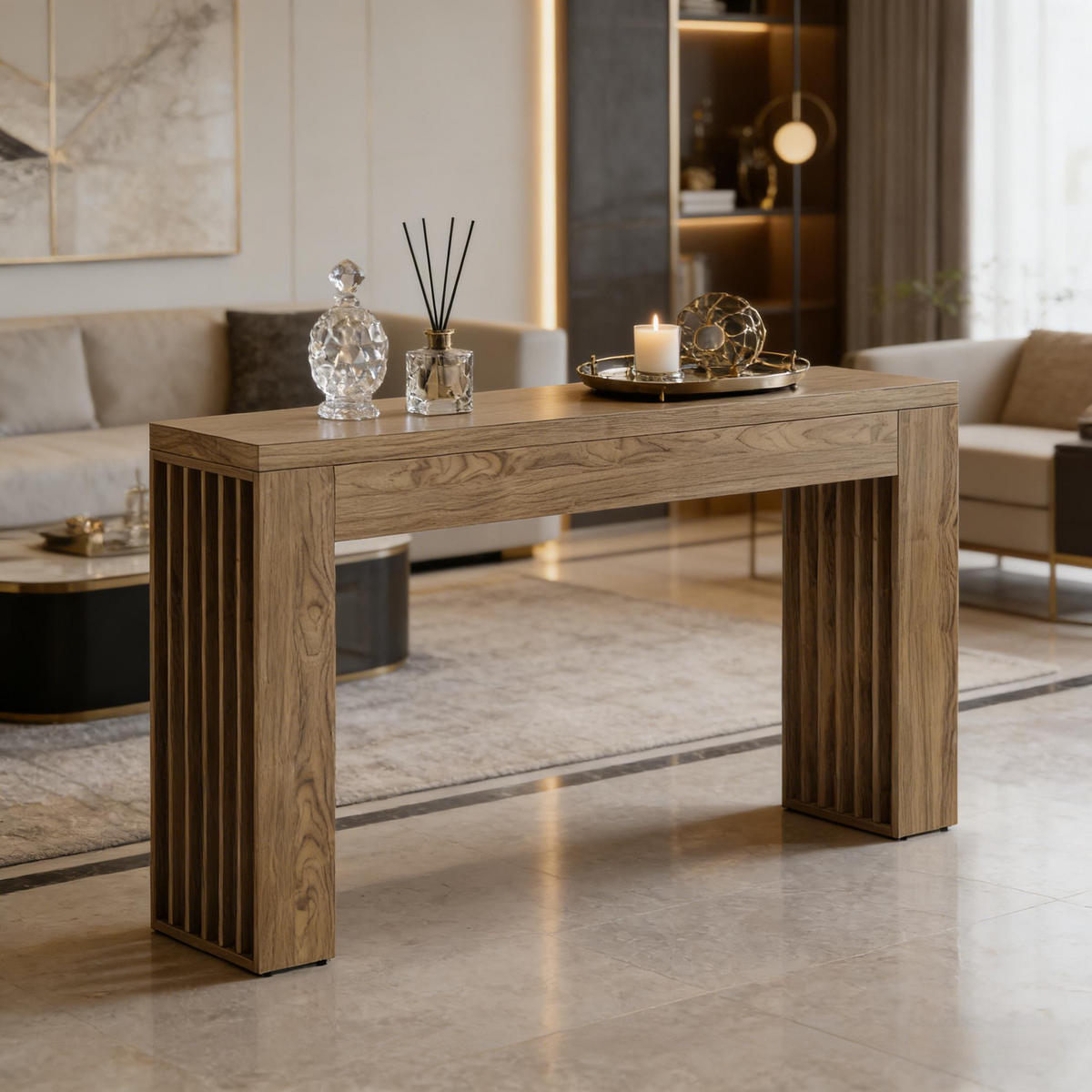 KONSOLETISCH Braun 150/30/80 cm` - Braun, Holzwerkstoff (30/150/80cm) - PANGIVO