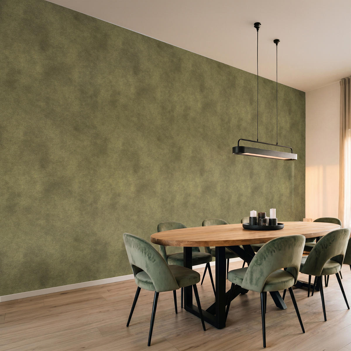 TAPETE - Textur - Abstrakt - Grün - 500x260 cm - Olivgrün, Papier (500/260cm) - OnlyWow