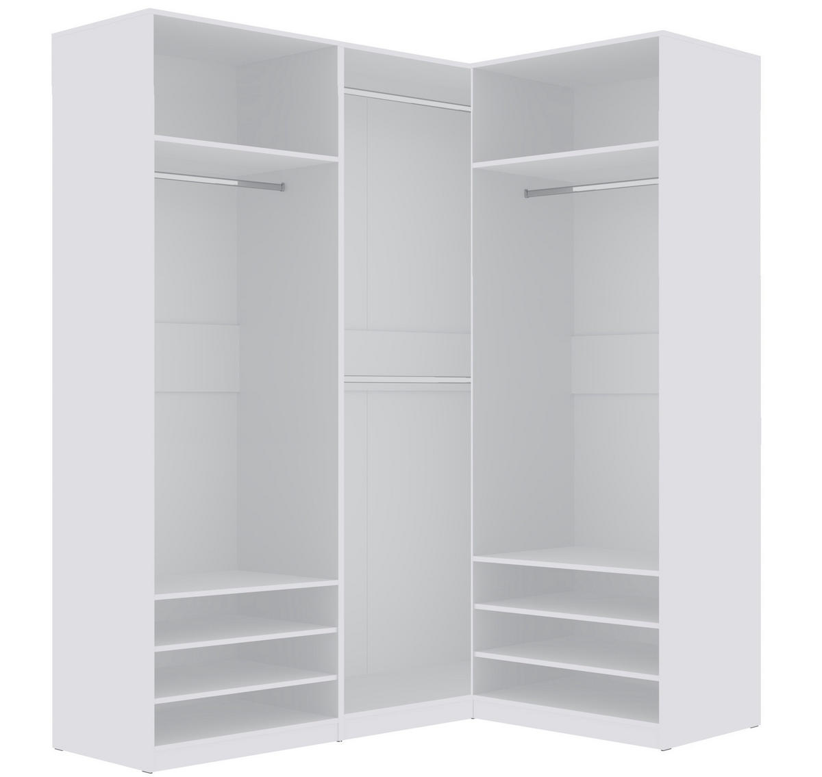 OFFENER-GARDEROBENSCHRANK TRES O/B Weiß 260/206/51 cm - Weiß, Holzwerkstoff (260/206/51cm) - Marmex Möbel
