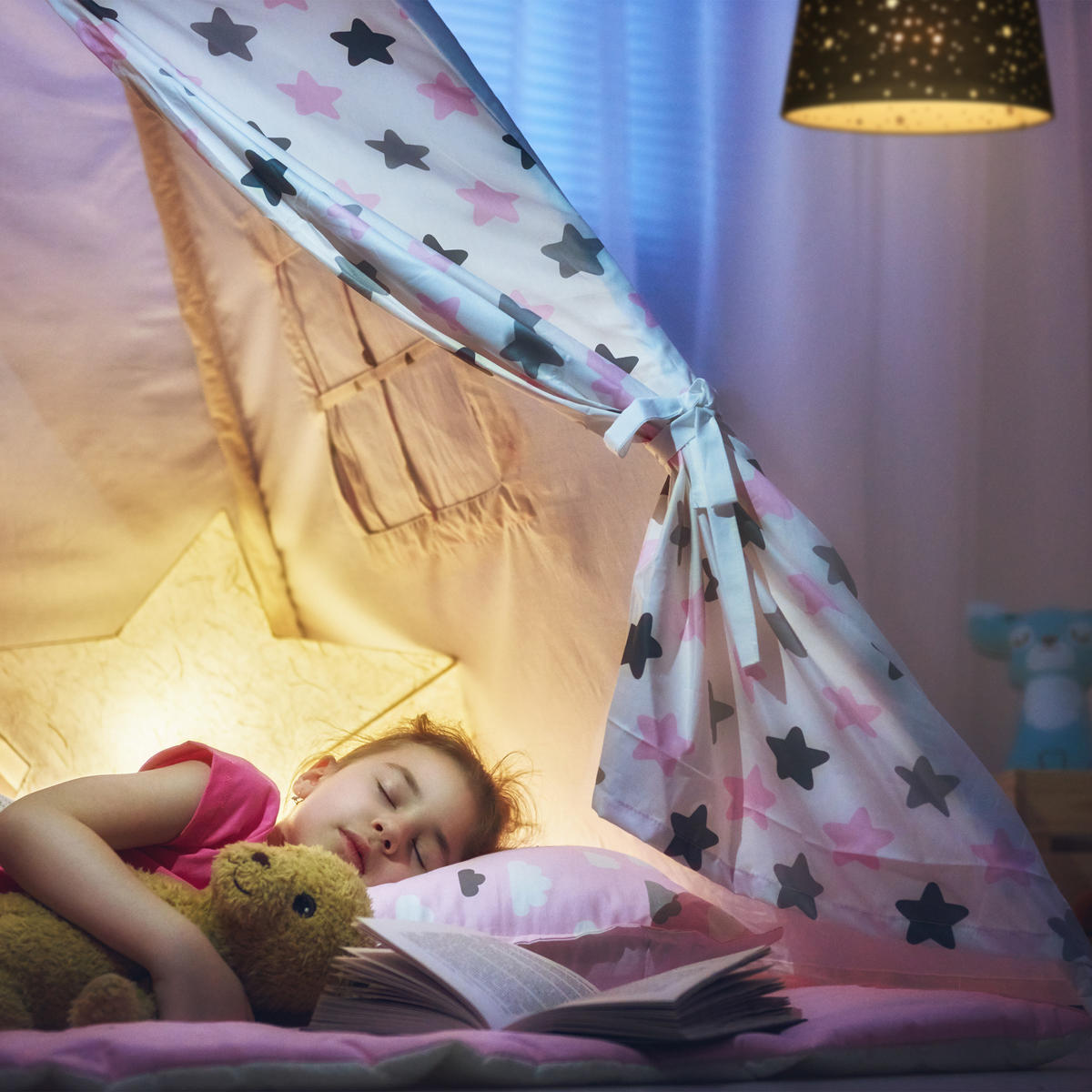 KINDERZIMMERLAMPE - Grau, Kunststoff/Textil (27/27/122cm) - Relaxdays